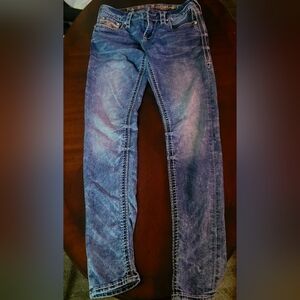 Rock Revival Blue Skinny Jeans with Natural Fading